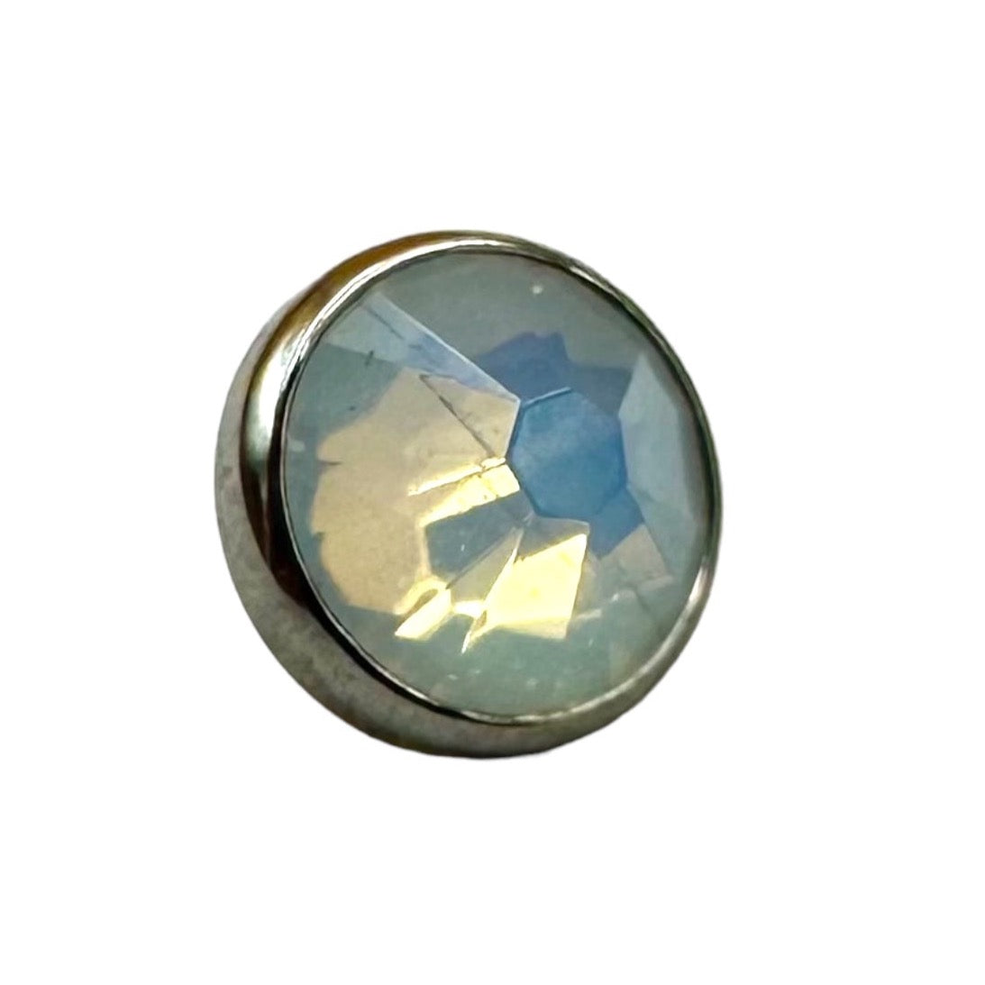 Titanium Flat Back Gems in Bezel Setting - Threadless