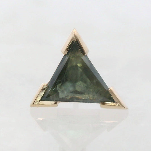 Green Kenya Sapphire Yellow Gold