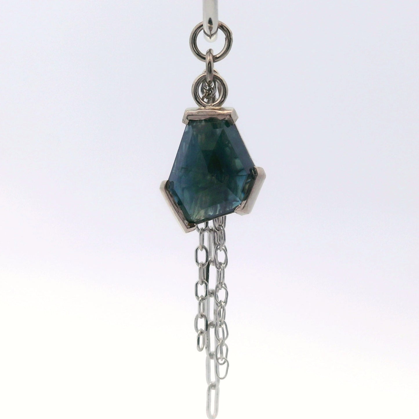 Chain Charm - Kenya Blue Sapphire White Gold