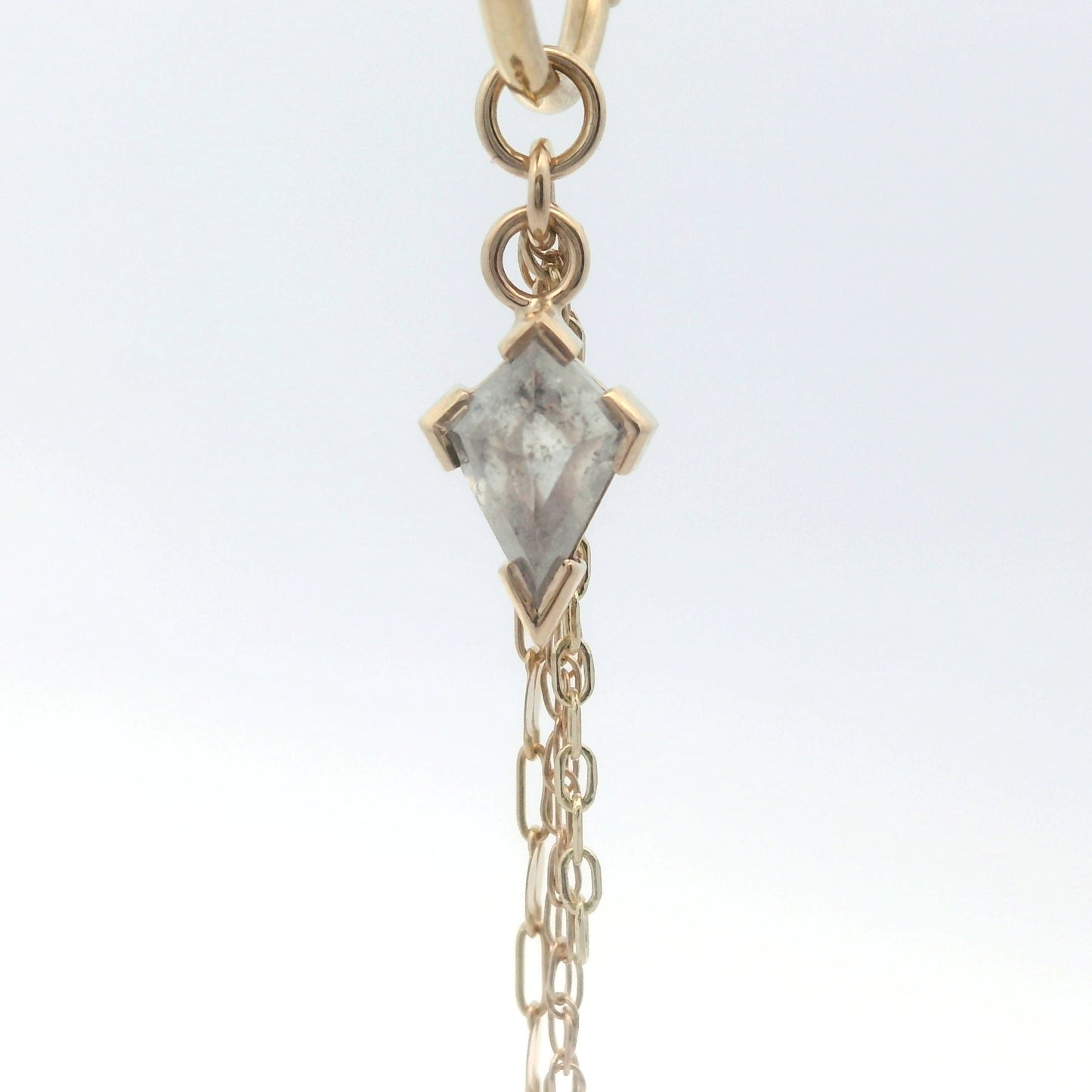 Chain Charm - Grey Diamond Kite Yellow Gold