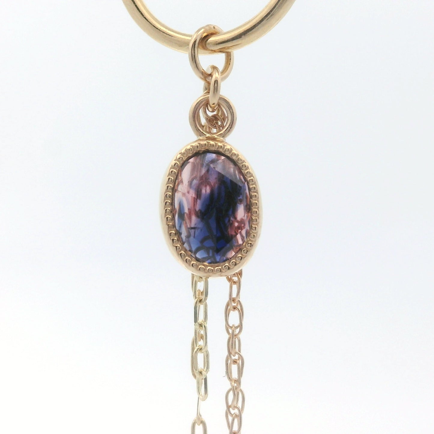 Chain Charm - Oval Winza Sapphire Yellow Gold