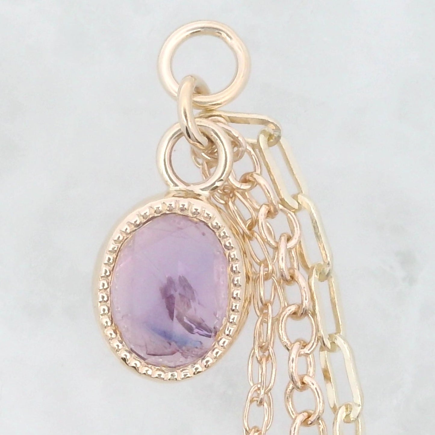 Chain Charm - Oval Winza Sapphire Yellow Gold