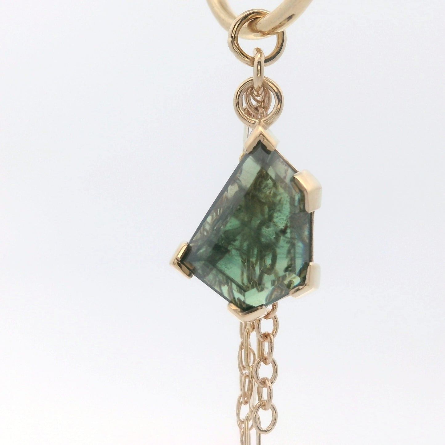 Chain Charm - Geo Cut Kenya Sapphire Yellow Gold