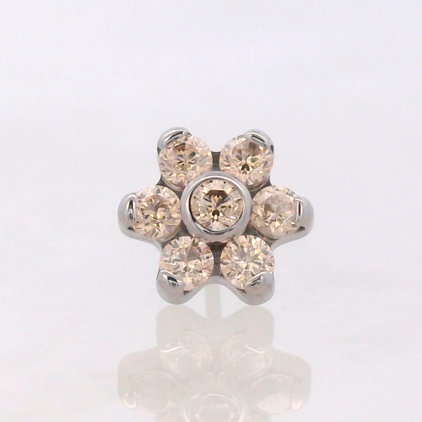 Flower (6 Petal) - Faceted Gems - Threaded