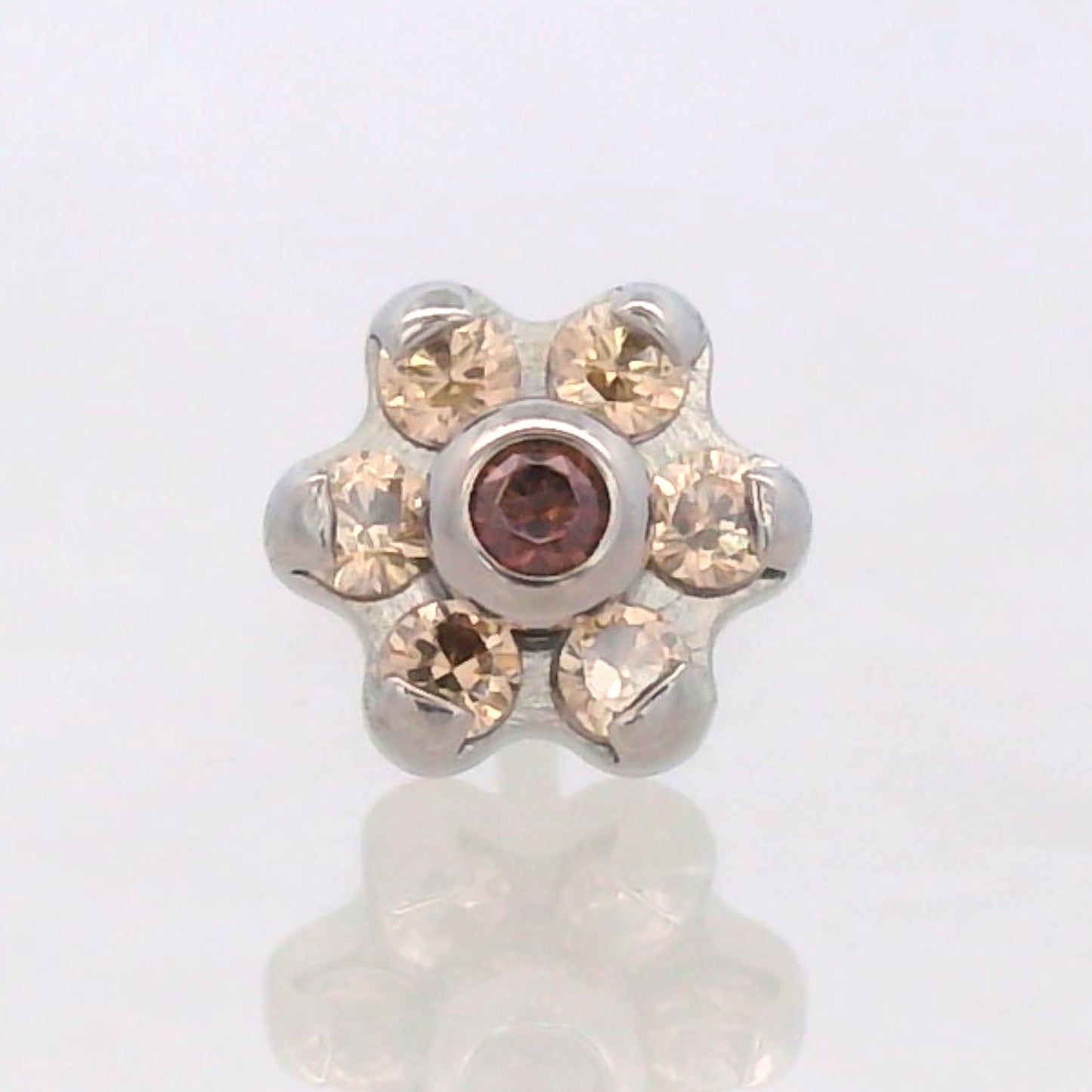 Flower (6 Petal) - Faceted Gems - Threaded