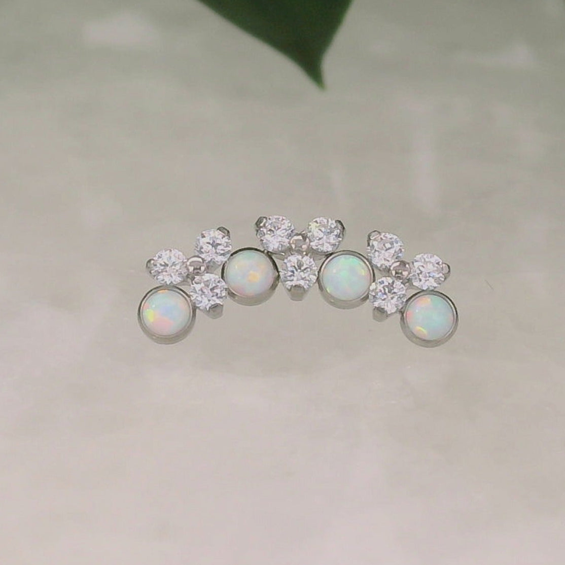 Trinity Curve Gem Cluster - Titanium - Threadless