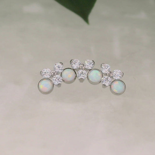 Trinity Curve Gem Cluster - Titanium - Threadless