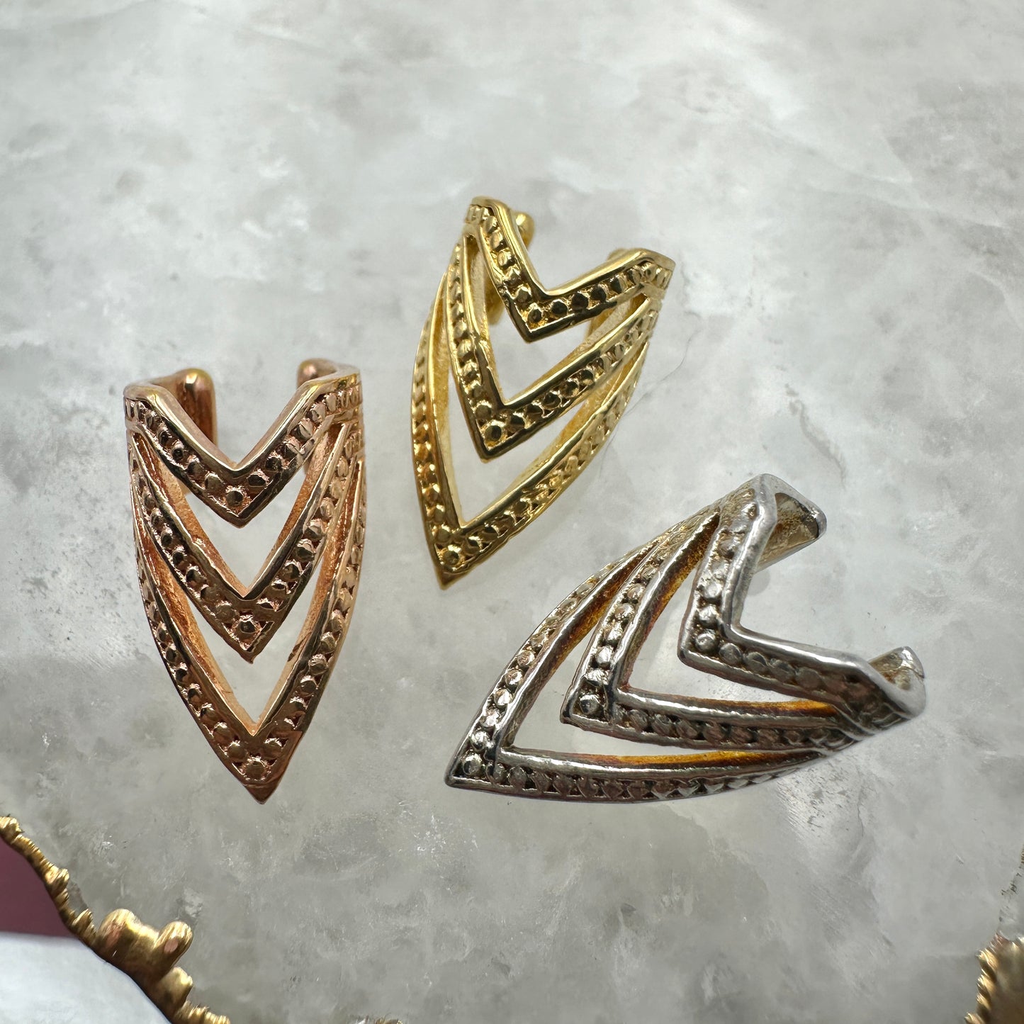 Pointed Chevron Ear Cuffs