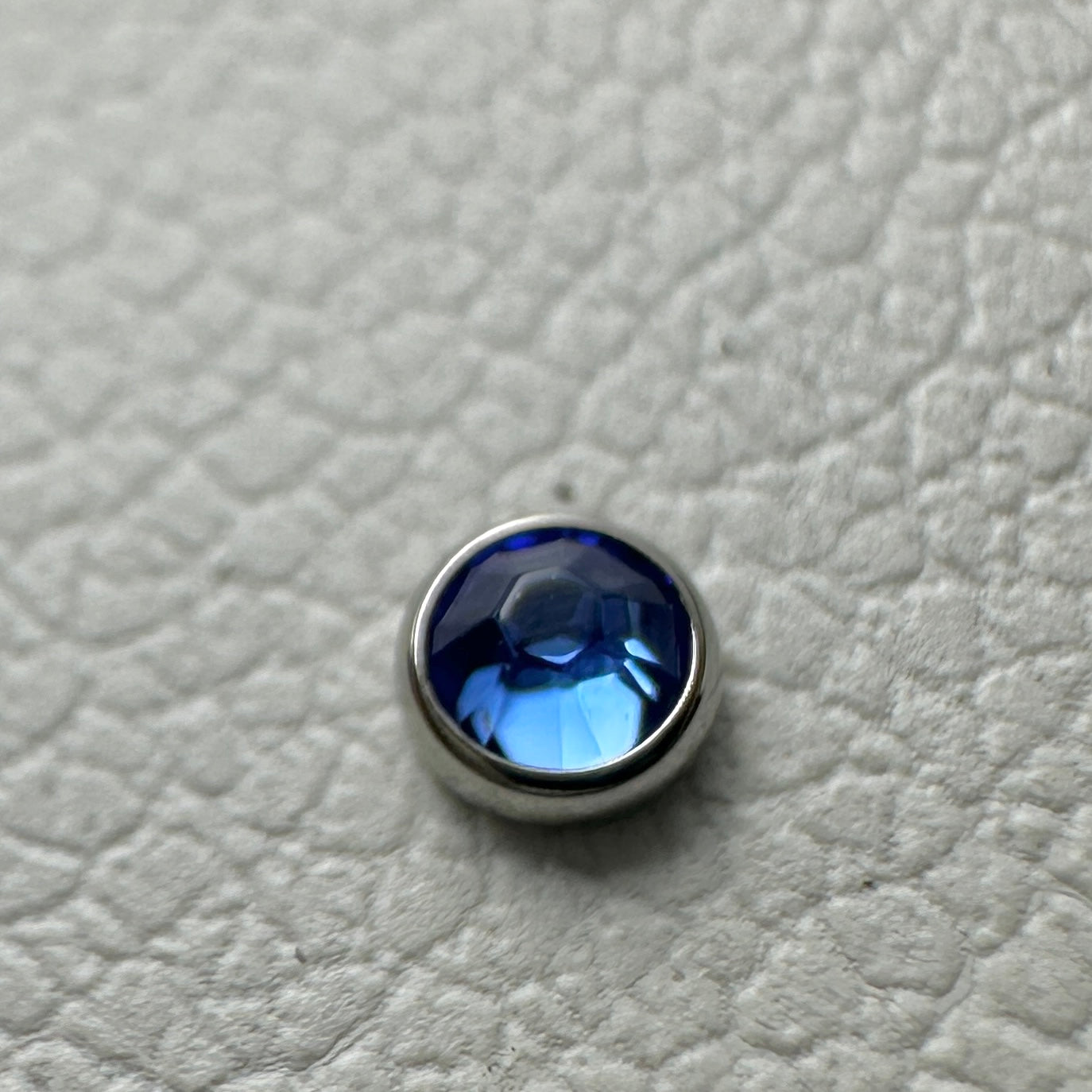 Titanium Flat Back Gems in Bezel Setting - Threadless