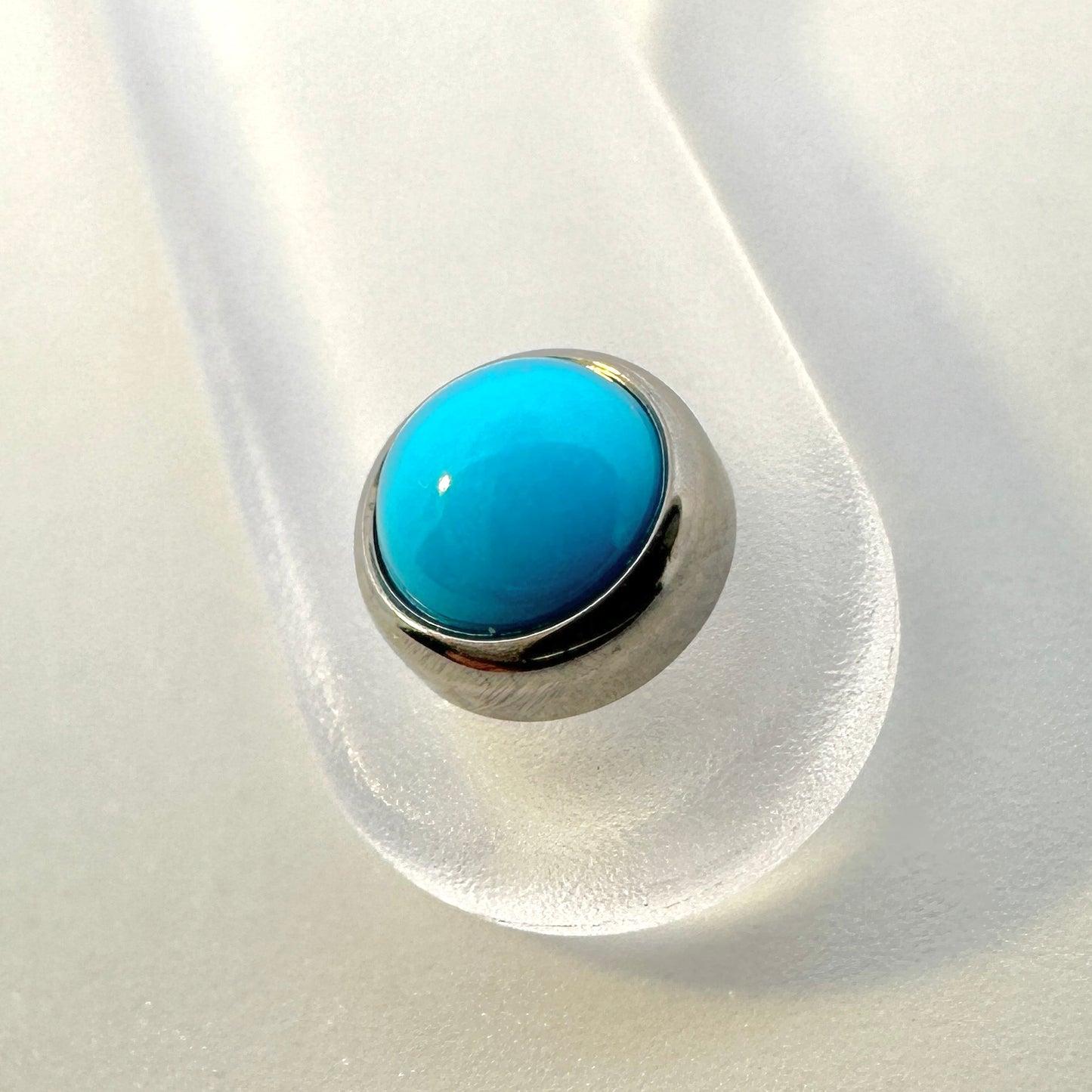 Bezel Set Opal & Stone Cabs - Titanium - Threaded