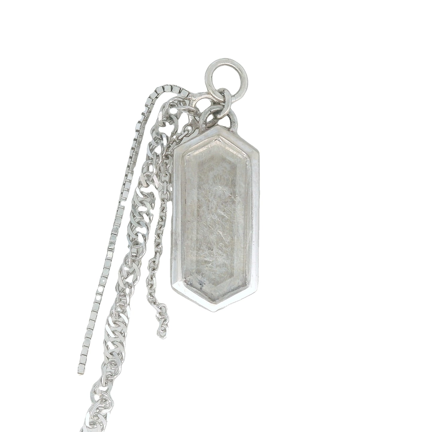 Rupee Dumortierite Quartz with Chlorite - 14k White Gold - Dangle