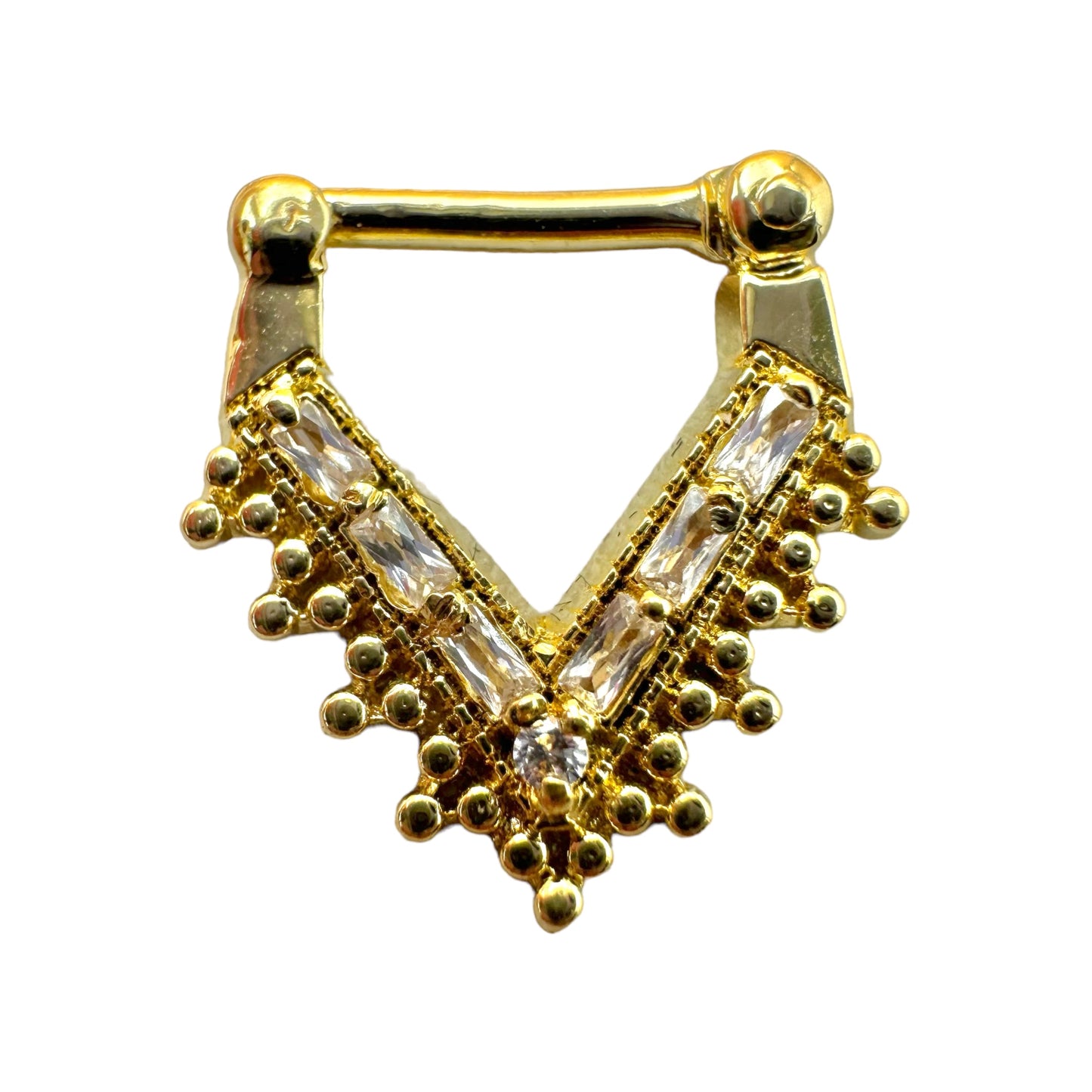 V Beaded Baguette Bar Hinge