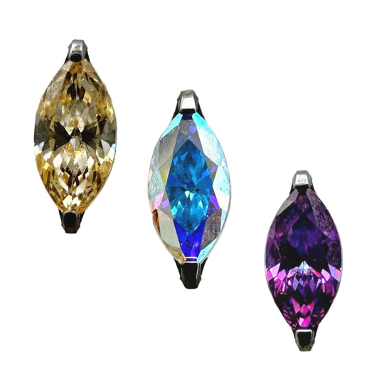 Marquise Prong - Titanium - Threadless