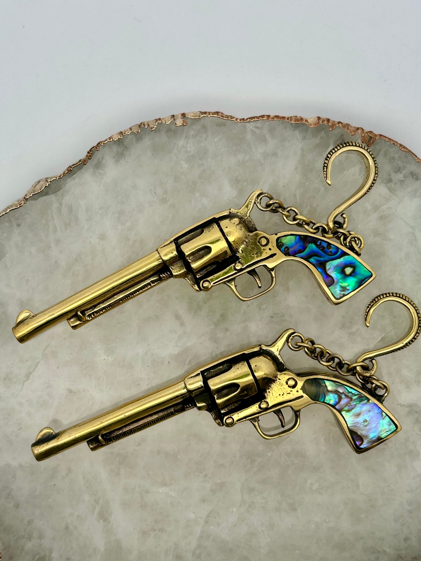Pistol with Abalone Handle Weight