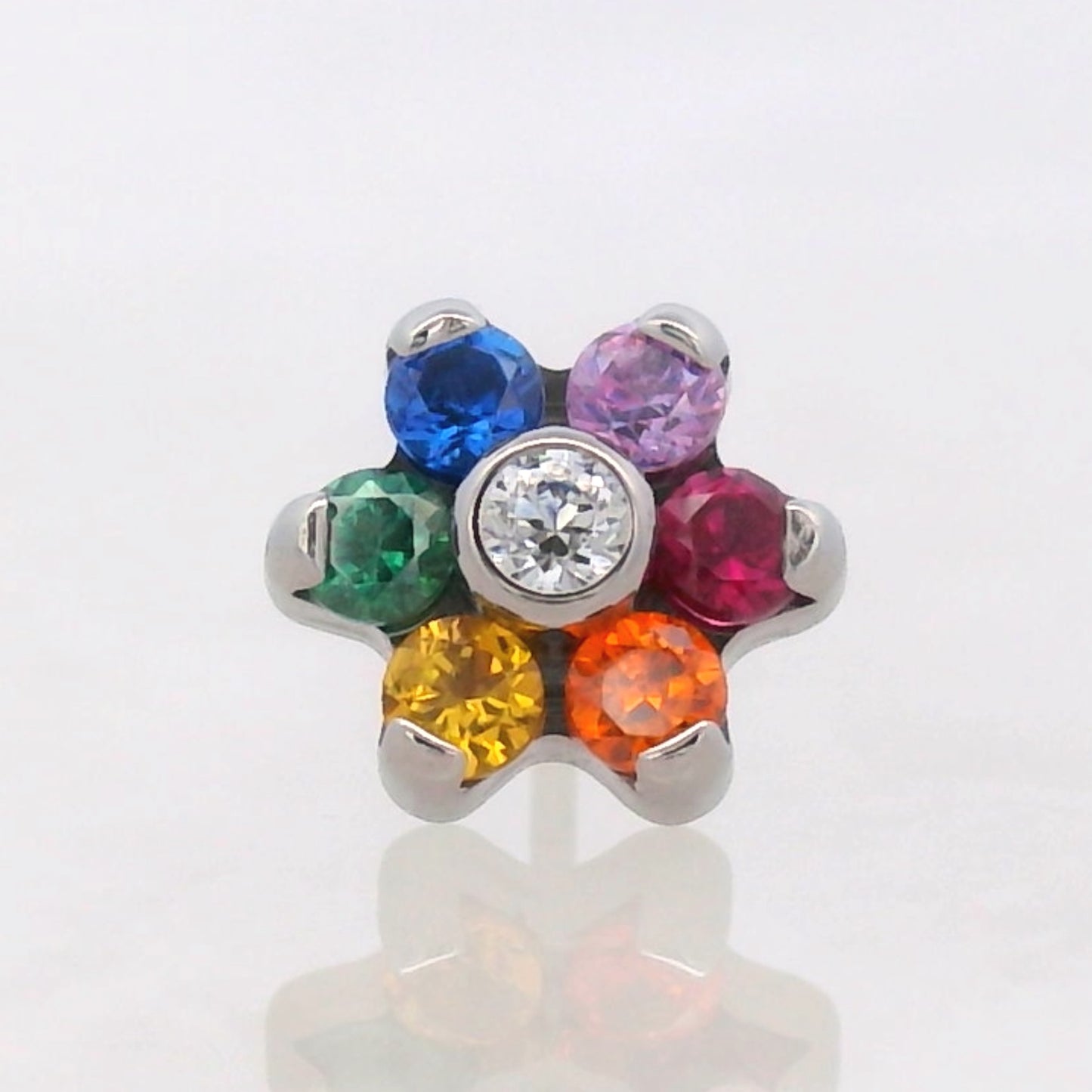 Flower (6 Petal) - Faceted Gems - Threaded