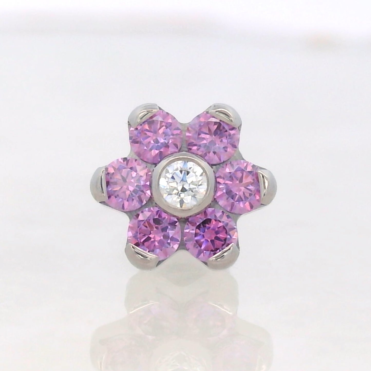 Flower (6 Petal) - Faceted Gems - Threaded