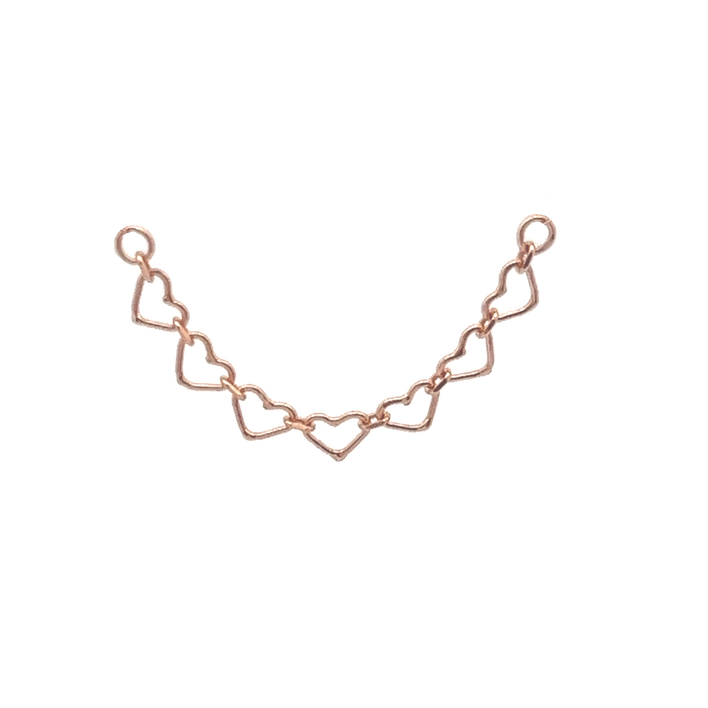 Heart and Diamond Cut Cable Chain - 14k Rose Gold - Single Draping Chain