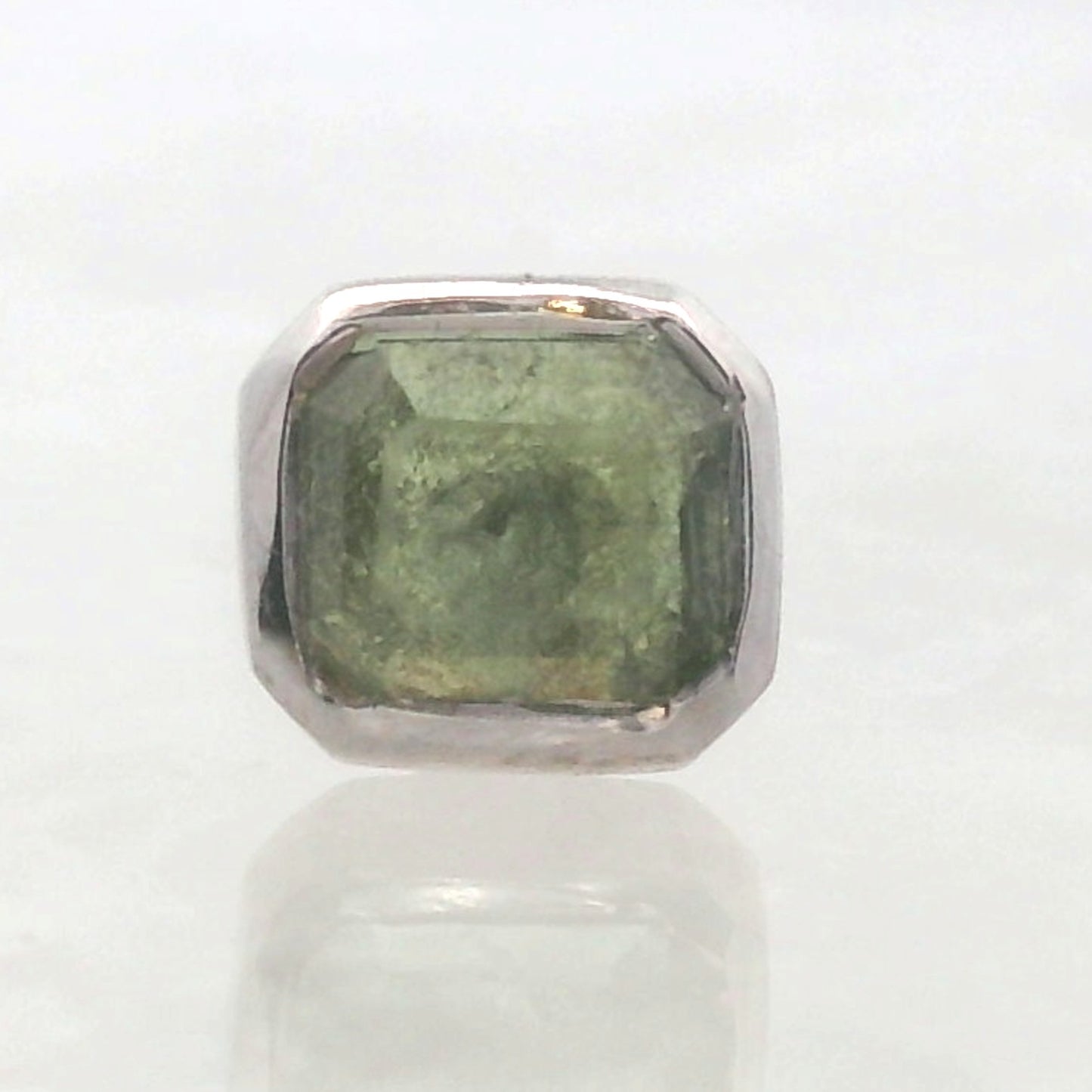 Light Green Tourmaline Asscher Cut Bezel
