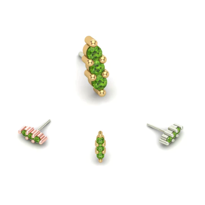 Triple Gemstone Prong