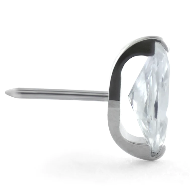 Marquise Prong - Titanium - Threadless