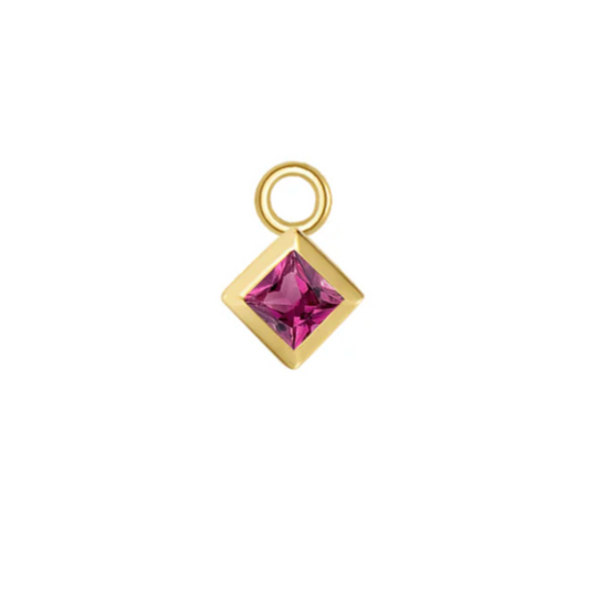 Square Faceted Bezel Charm
