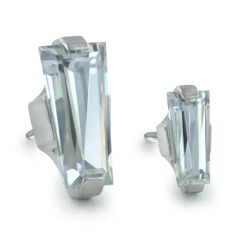 Tapered Baguette Prong - Titanium - Threadless