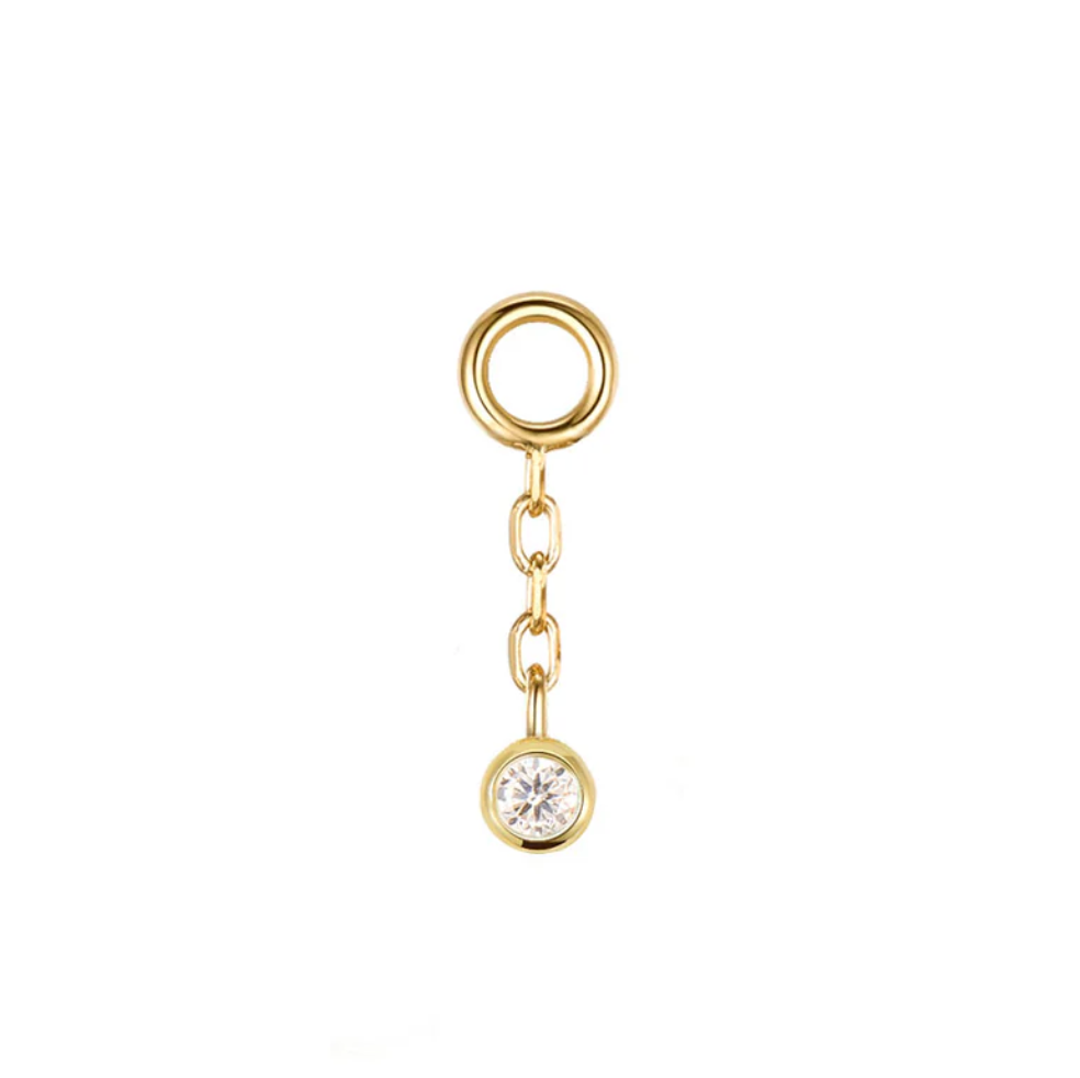Tiny Bezel Diamond Chain Charm