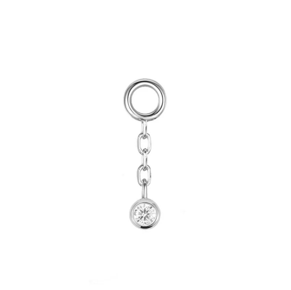 Tiny Bezel Diamond Chain Charm