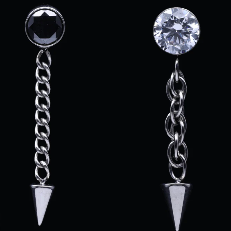 Gemmed Spike Chain Dangle