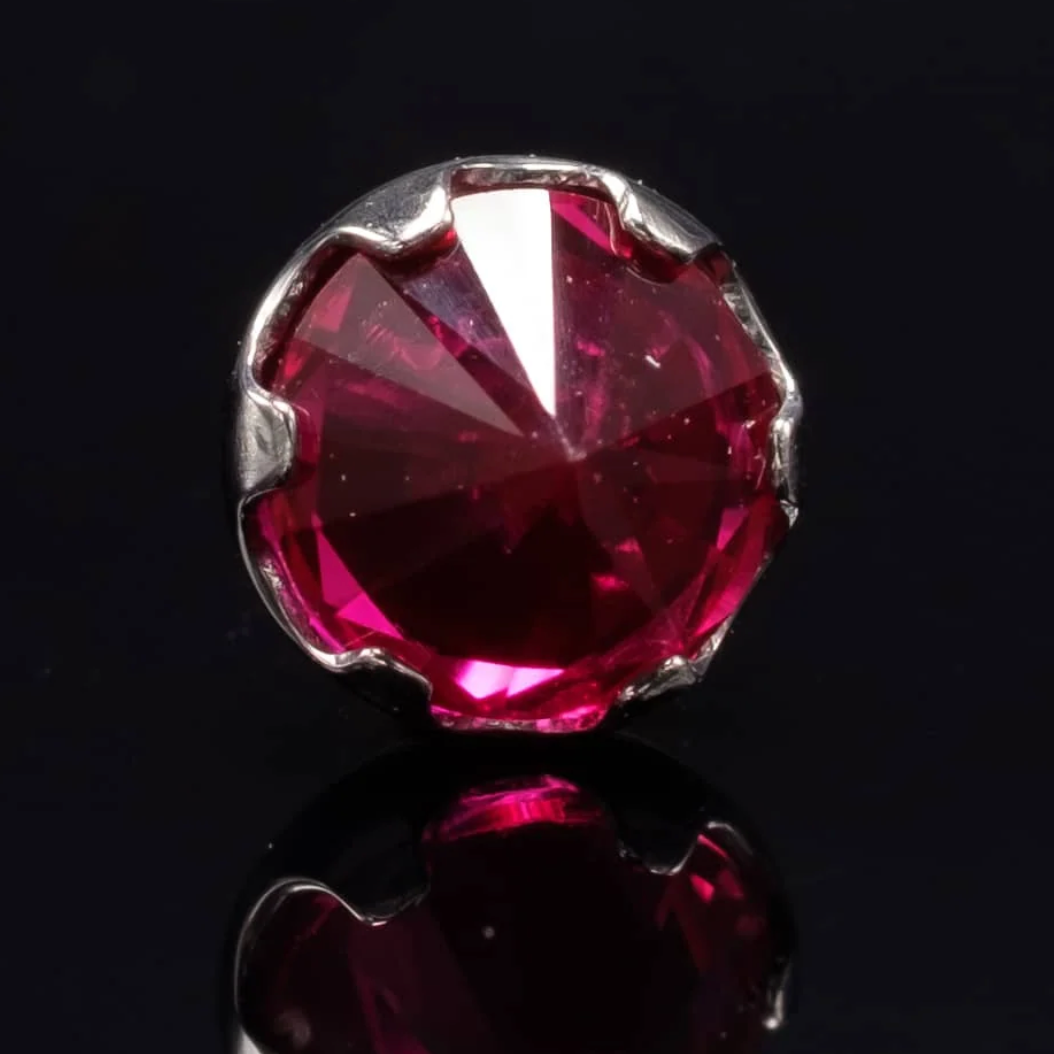 Inverted Faceted Gem - Prong Titanium - Threaded