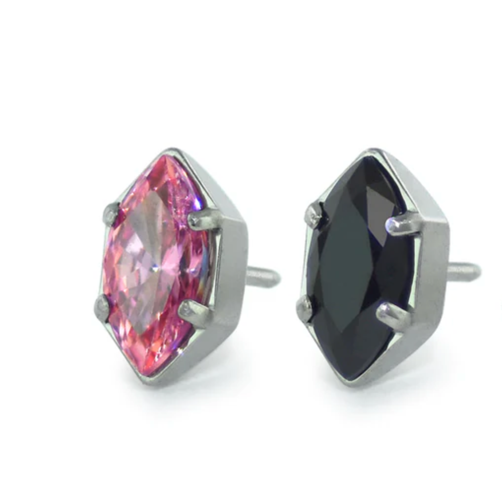 Faceted Marquise Prong - Titanium - Threadless