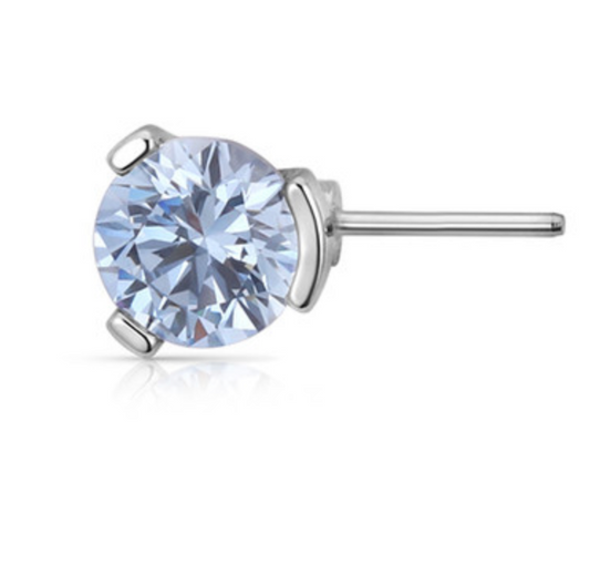 Prong Set Forward Facing Gems - Titanium - Threadless