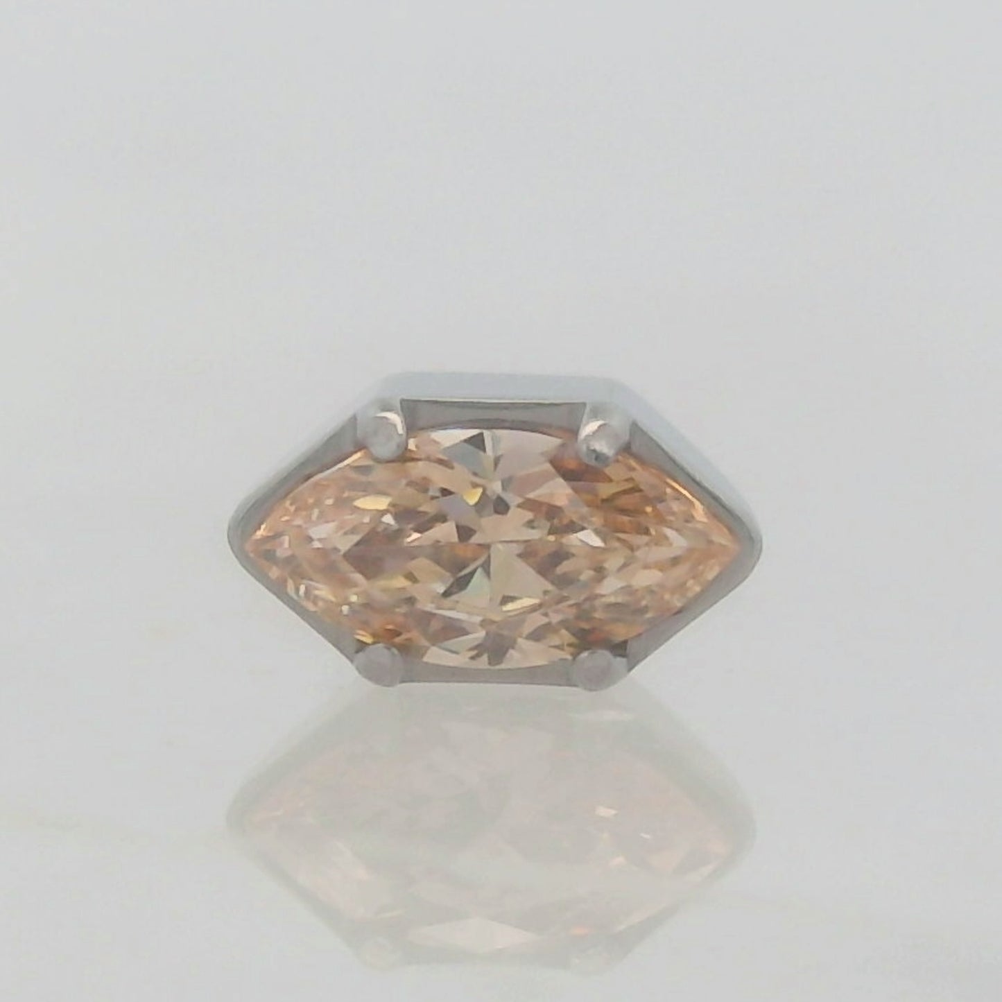Faceted Marquise Prong - Titanium - Threadless