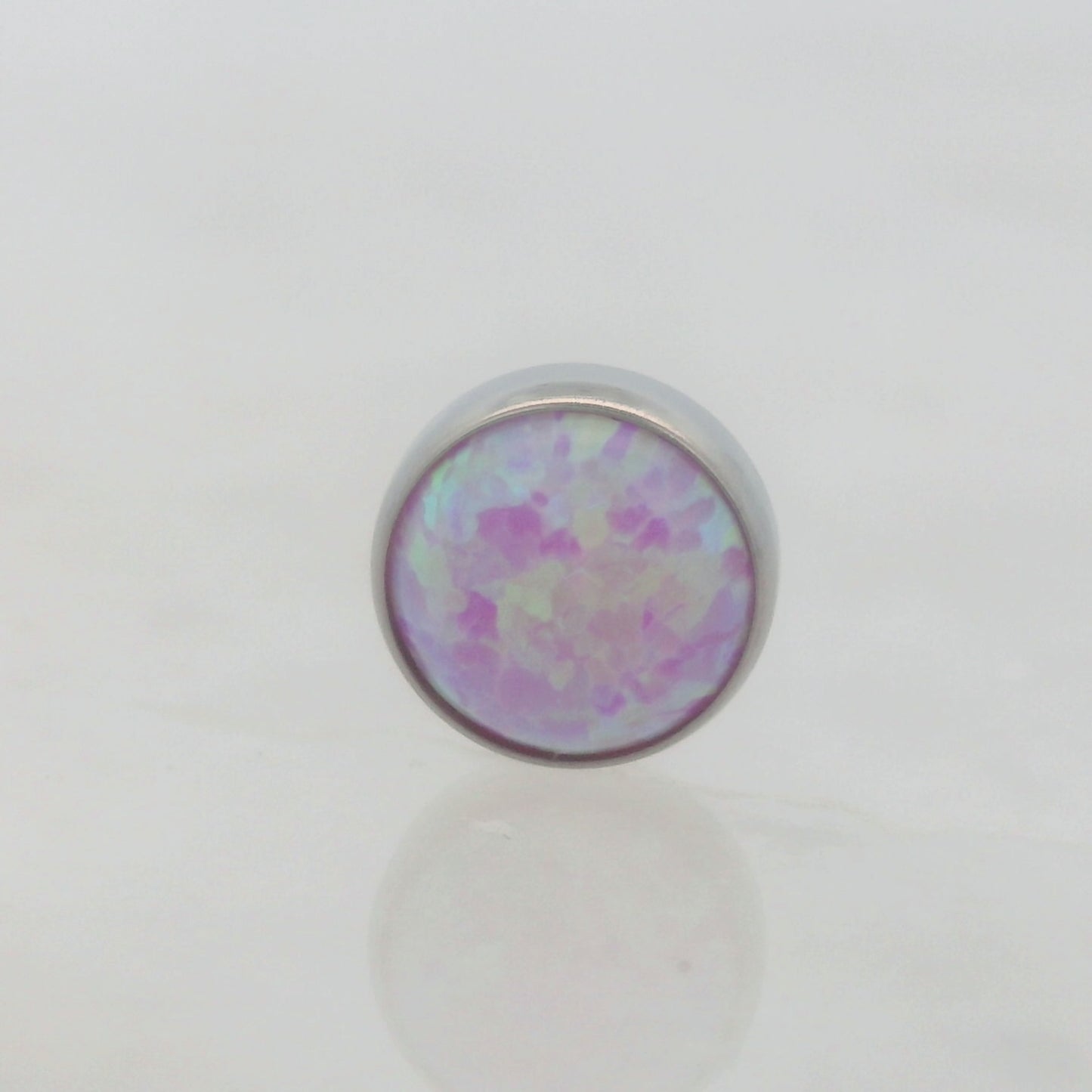 Opal Cabochon in Titanium Bezel Setting - Threadless