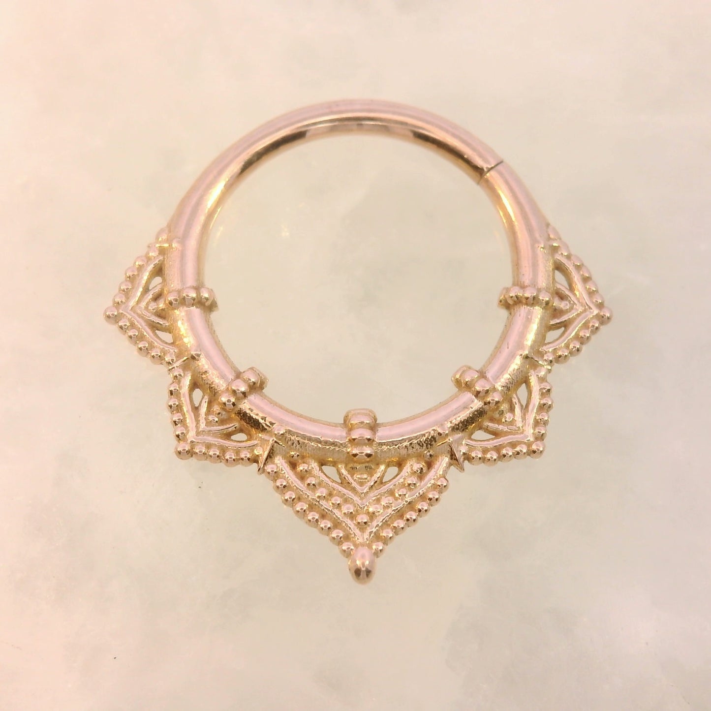 Beaded Lotus Continuous Ring