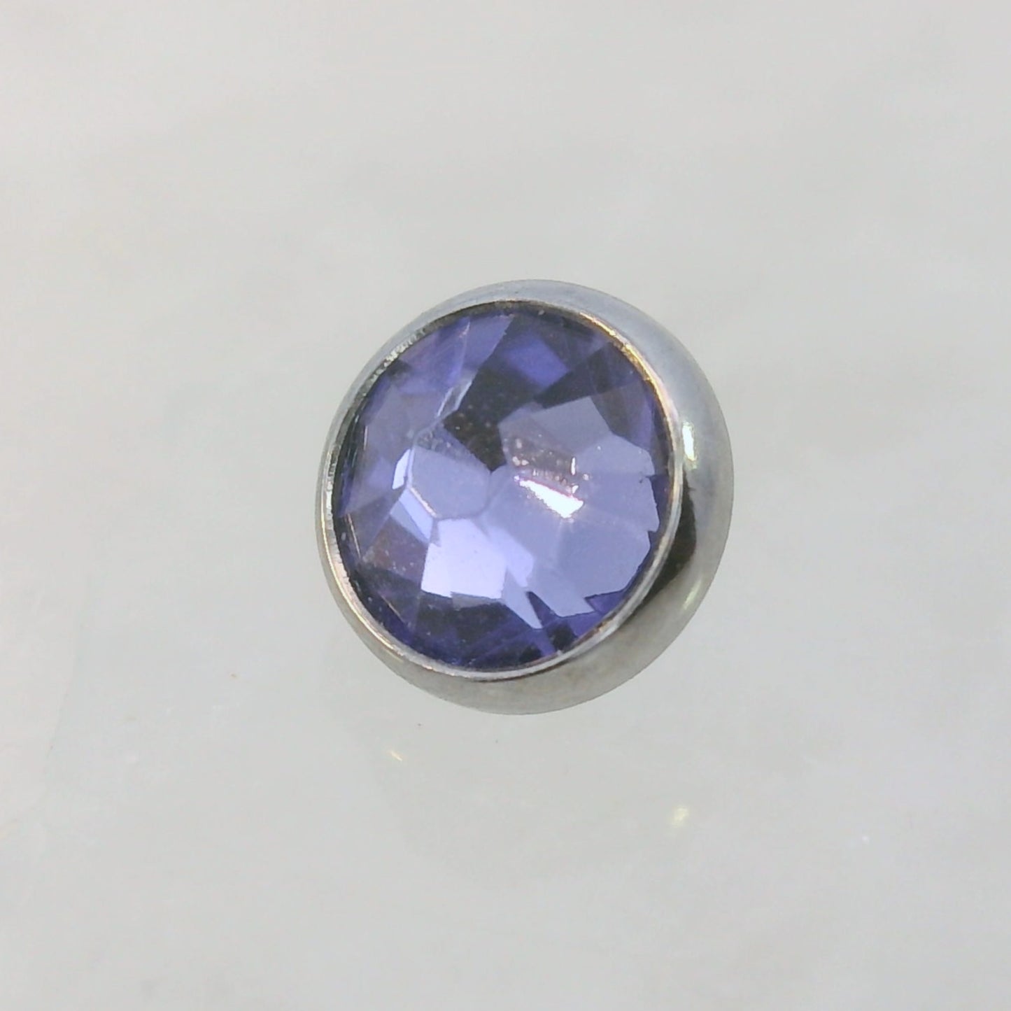 Titanium Flat Back Gems in Bezel Setting - Threadless