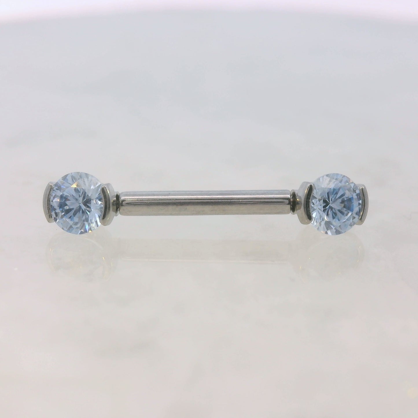 2 Prong Orbit Forward Facing Gems - Titanium - Threadless