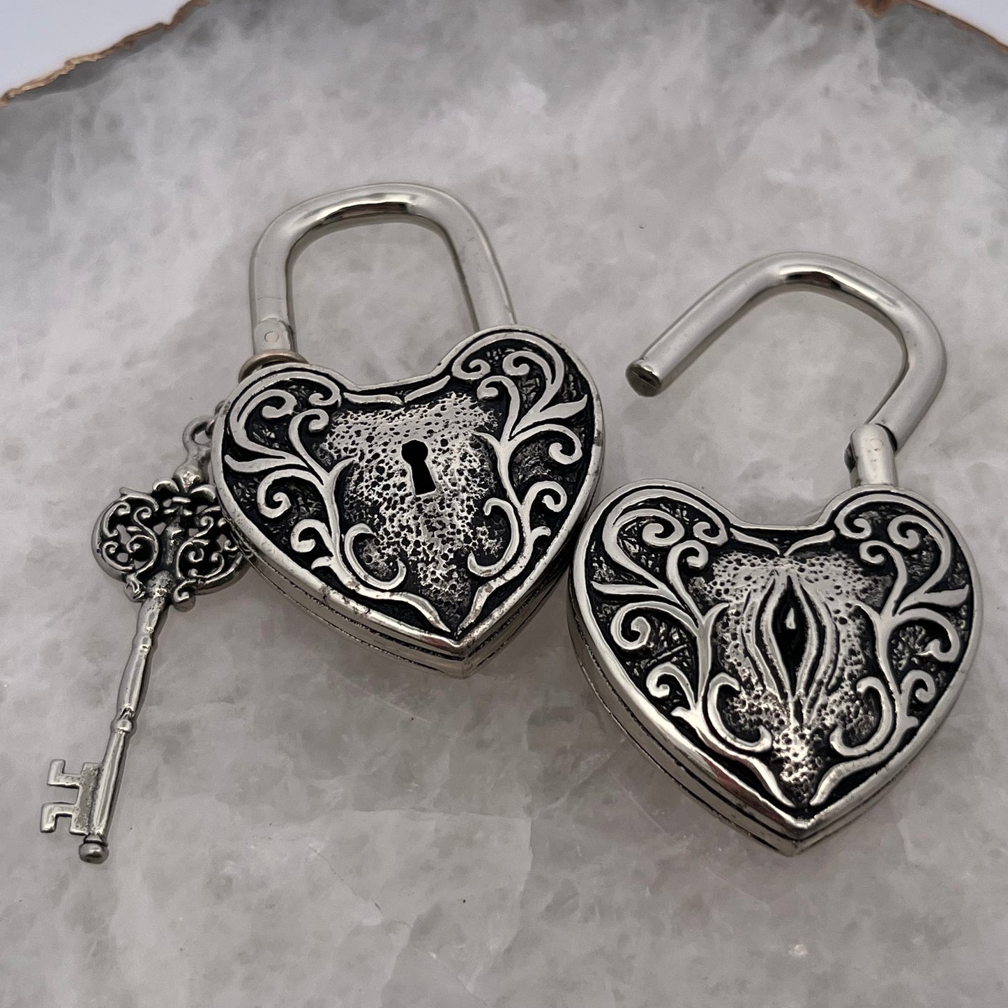 Heart and Key Faux Locket