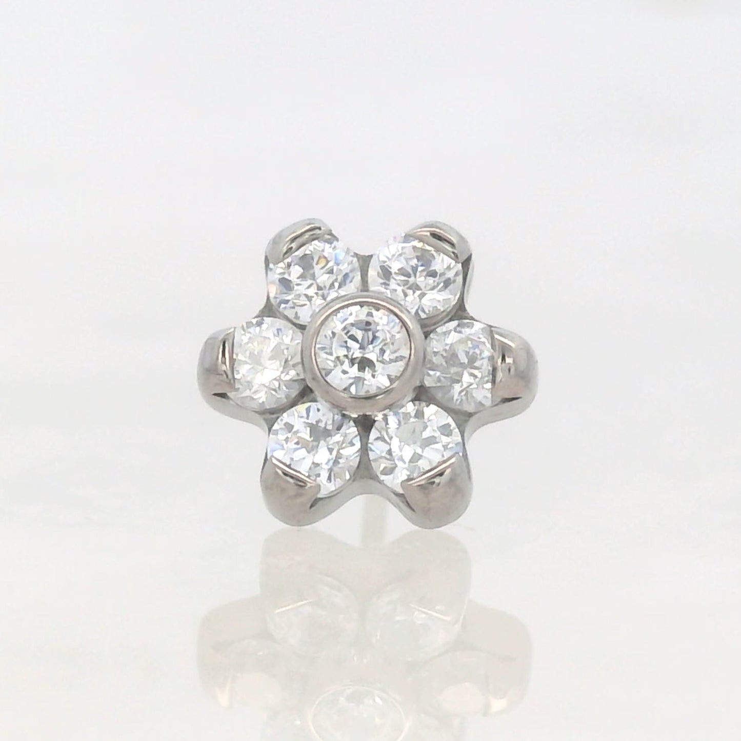 Flower (6 Petal) - Faceted Gems - Threaded