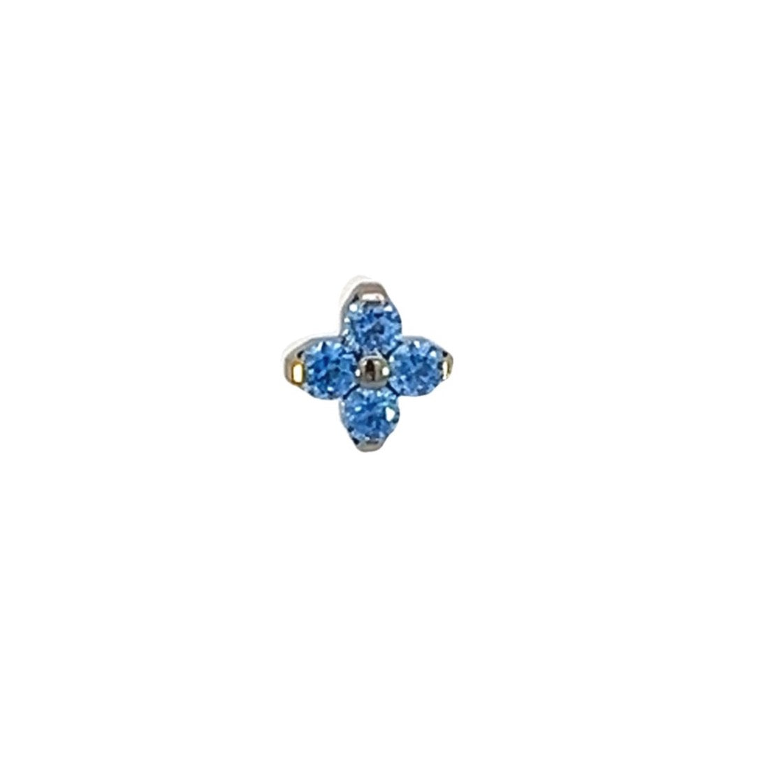 Forte with Faceted Gems - Titanium - Threadless