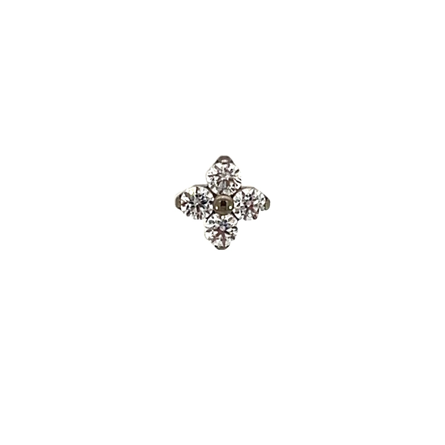 Forte with Faceted Gems - Titanium - Threadless
