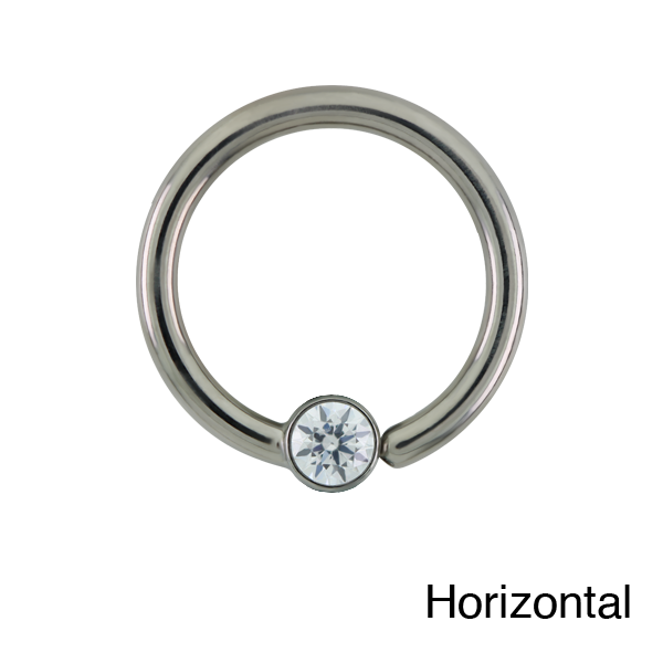 Titanium Fixed Bezel Gem and Opal Rings (Horizontal)