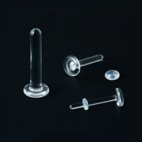 Glass Labret Retainer with Tiny Flare