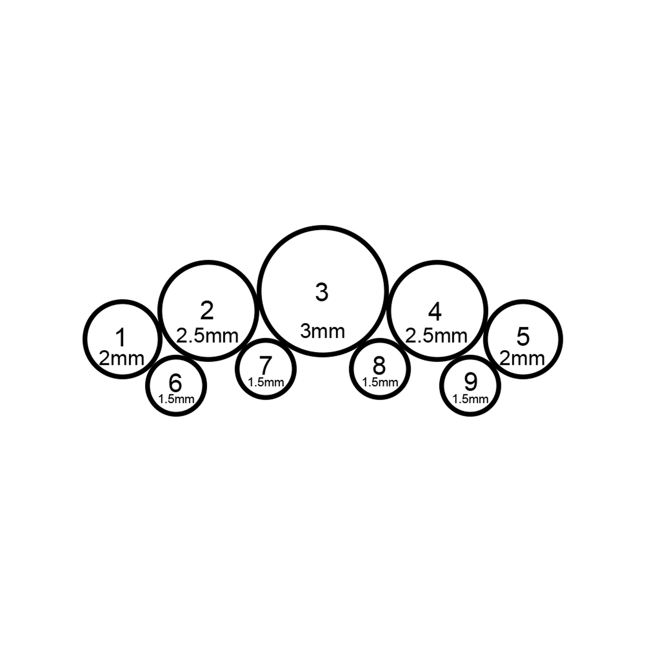 Prium - Two Rows - Smaller Gems On Bottom - Threaded