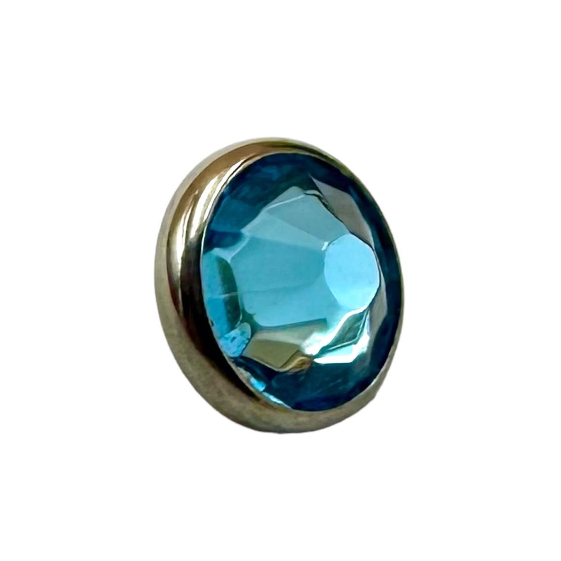 Titanium Flat Back Gems in Bezel Setting - Threaded
