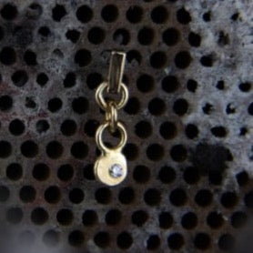 Bar & Disk Dangle White Diamond