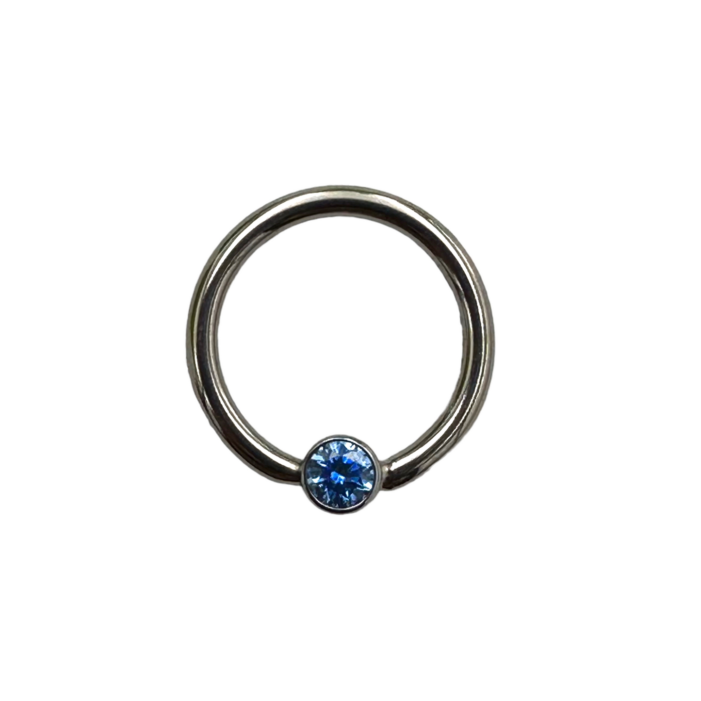 Titanium Fixed Bezel Gem and Opal Rings (Horizontal)