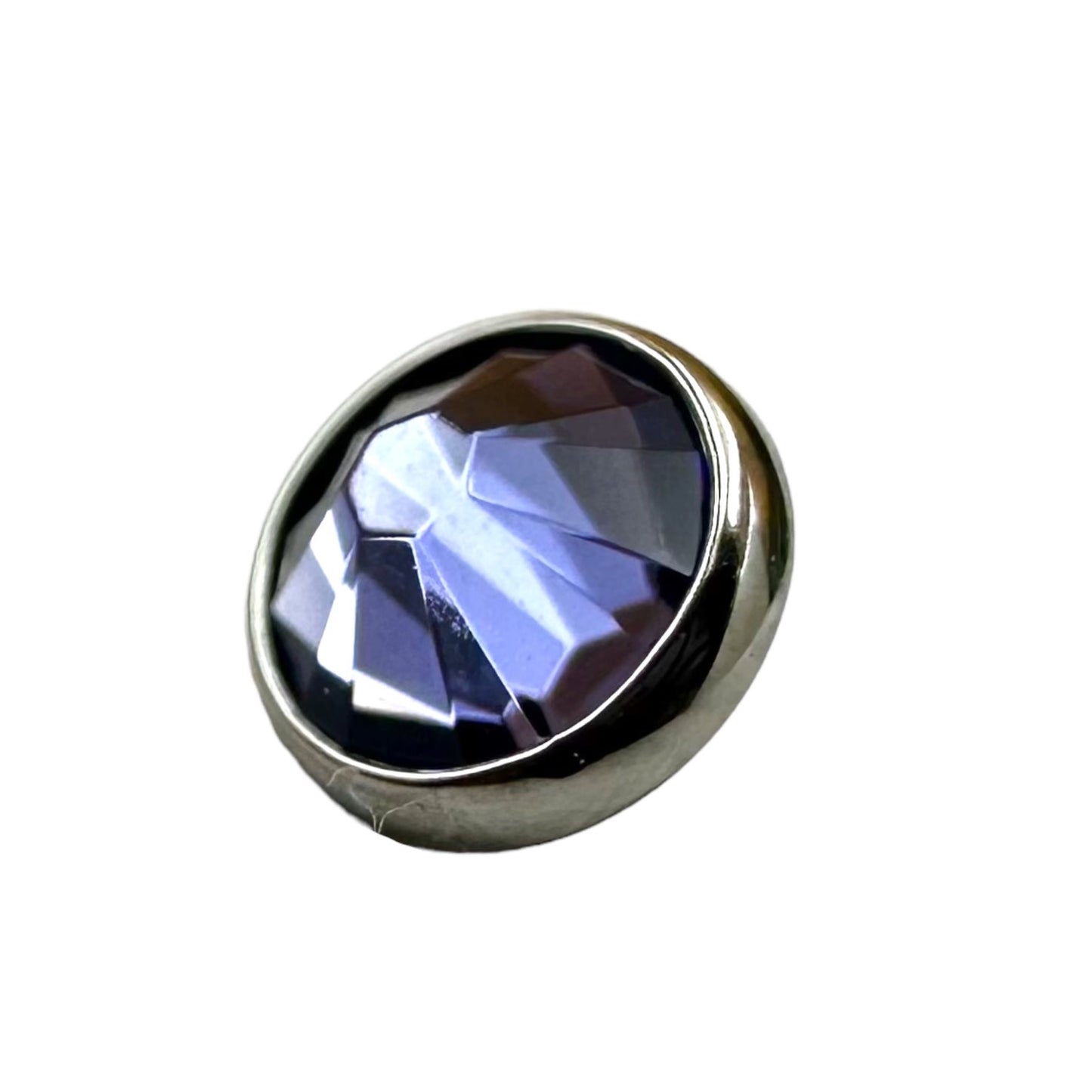 Titanium Flat Back Gems in Bezel Setting - Threaded