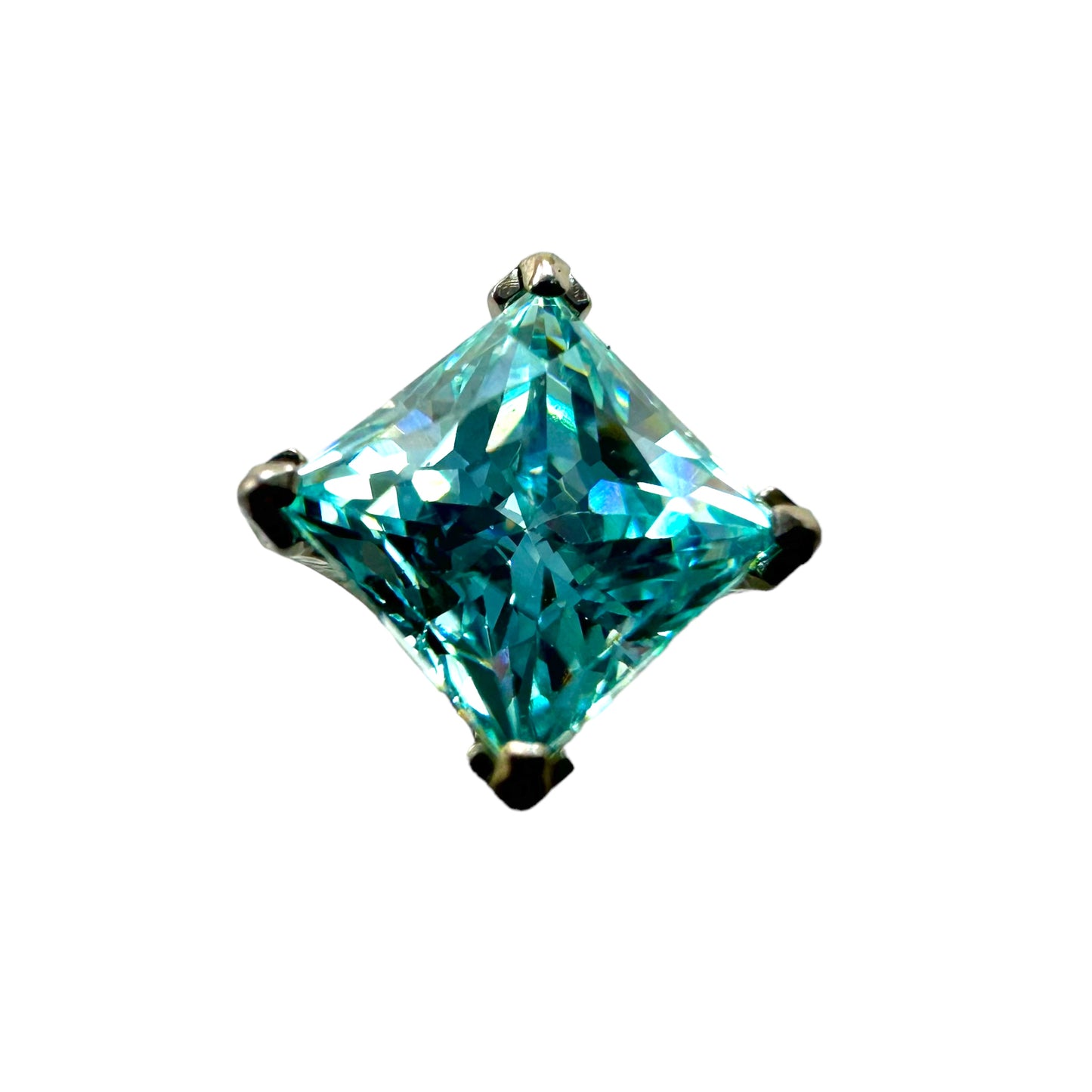 Princess Cut Prong Gems - Titanium - Threadless