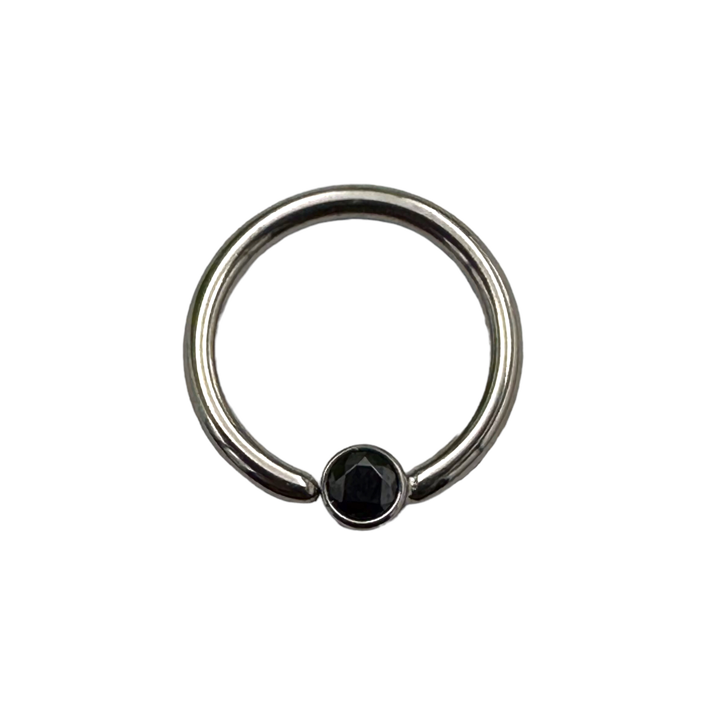 Titanium Fixed Bezel Gem and Opal Rings (Horizontal)